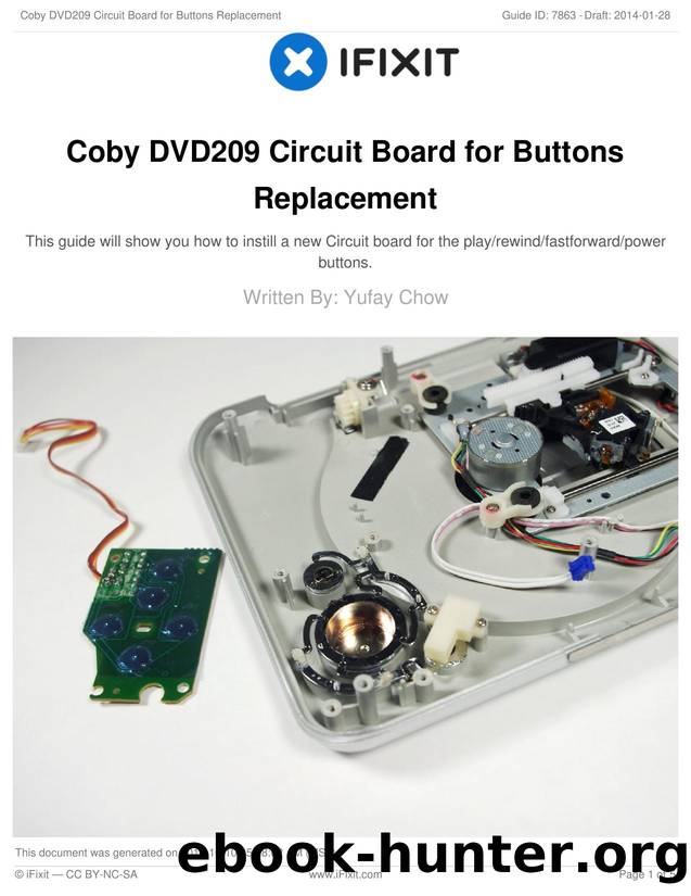 Coby DVD209 Circuit Board for Buttons Replacement by Unknown