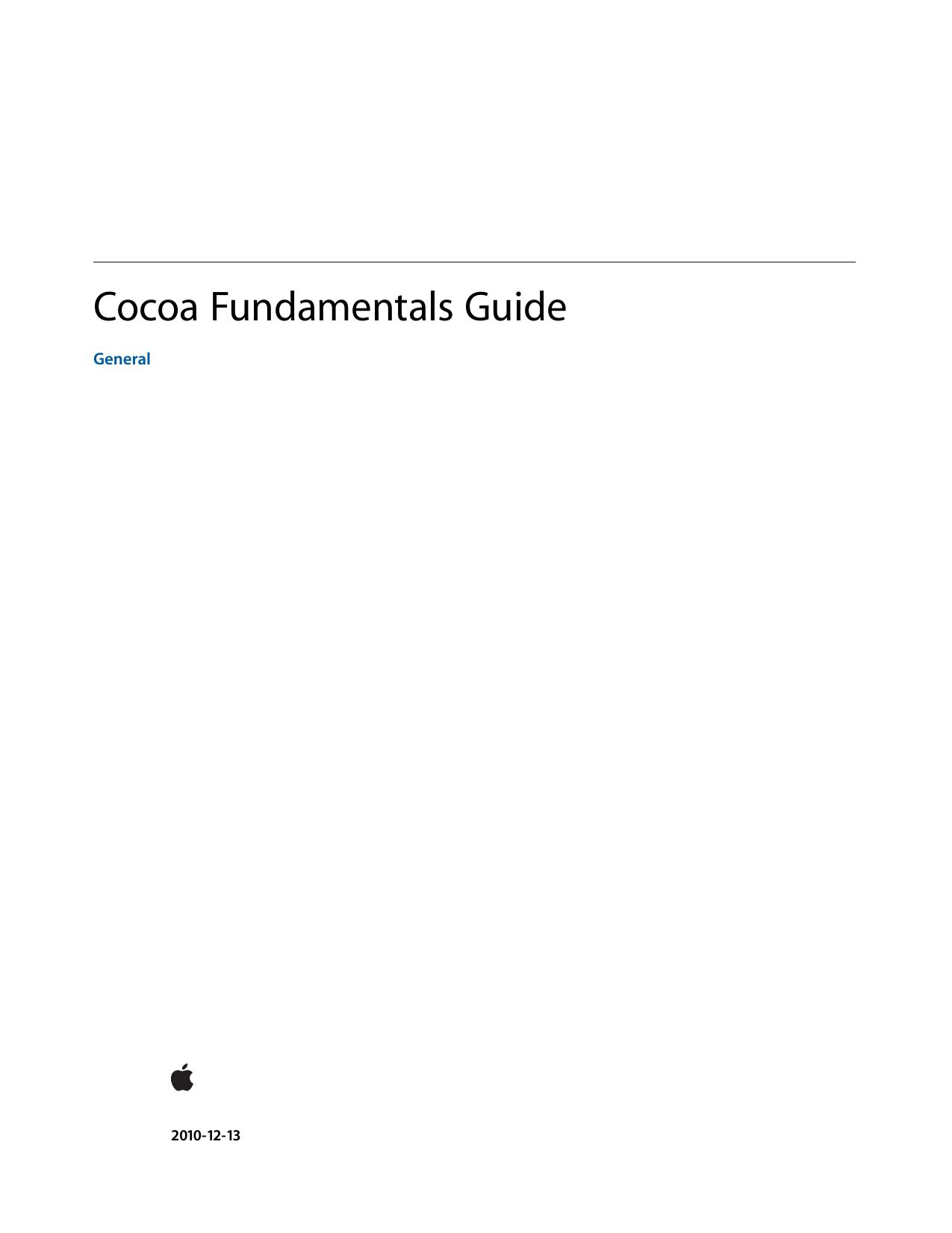 Cocoa Fundamentals Guide by Apple Inc