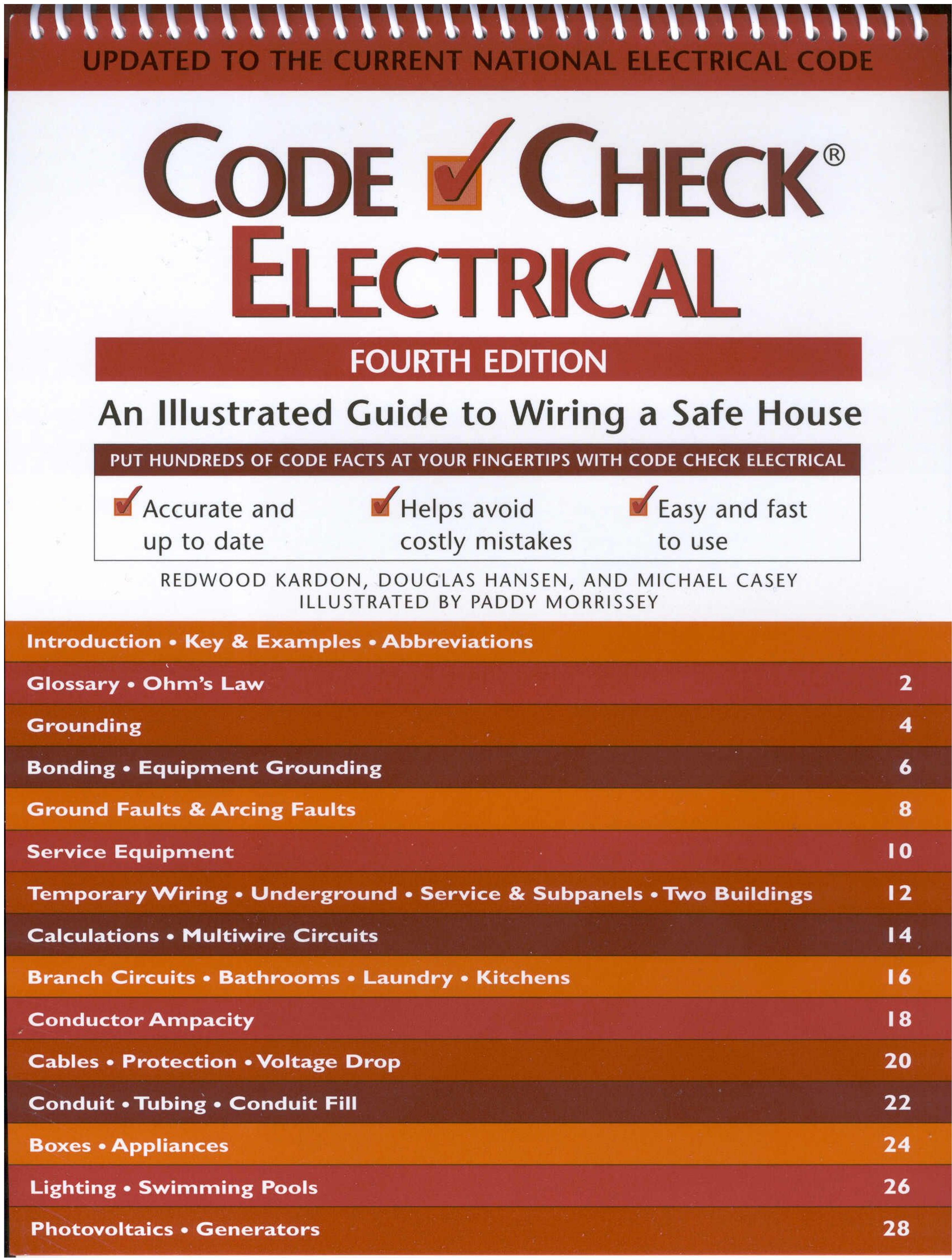 Code Check Electrical: An Illustrated Guide to Wiring a Safe House, 4th Edition by Redwood Kardon Douglas Hansen Michael Casey mon