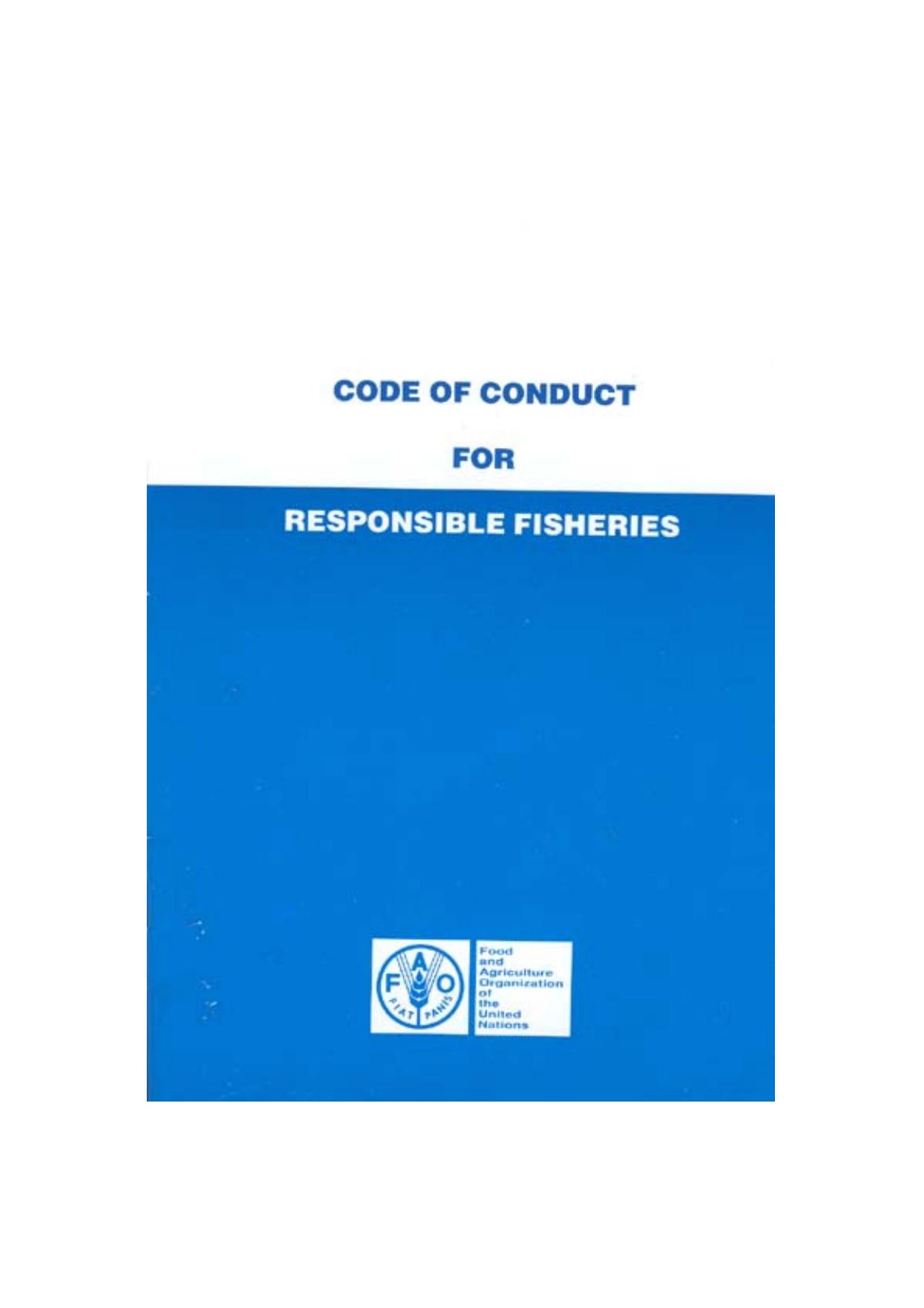 Code Of Conduct For Responsible Fisheries by FAO