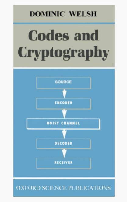 Codes and Cryptography by Dominic Welsh