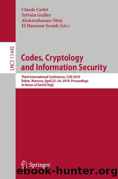 Codes, Cryptology and Information Security by Unknown