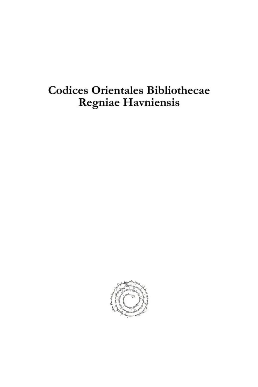 Codices Orientales Bibliothecae Regniae Havniensis by N. L. Westergaard