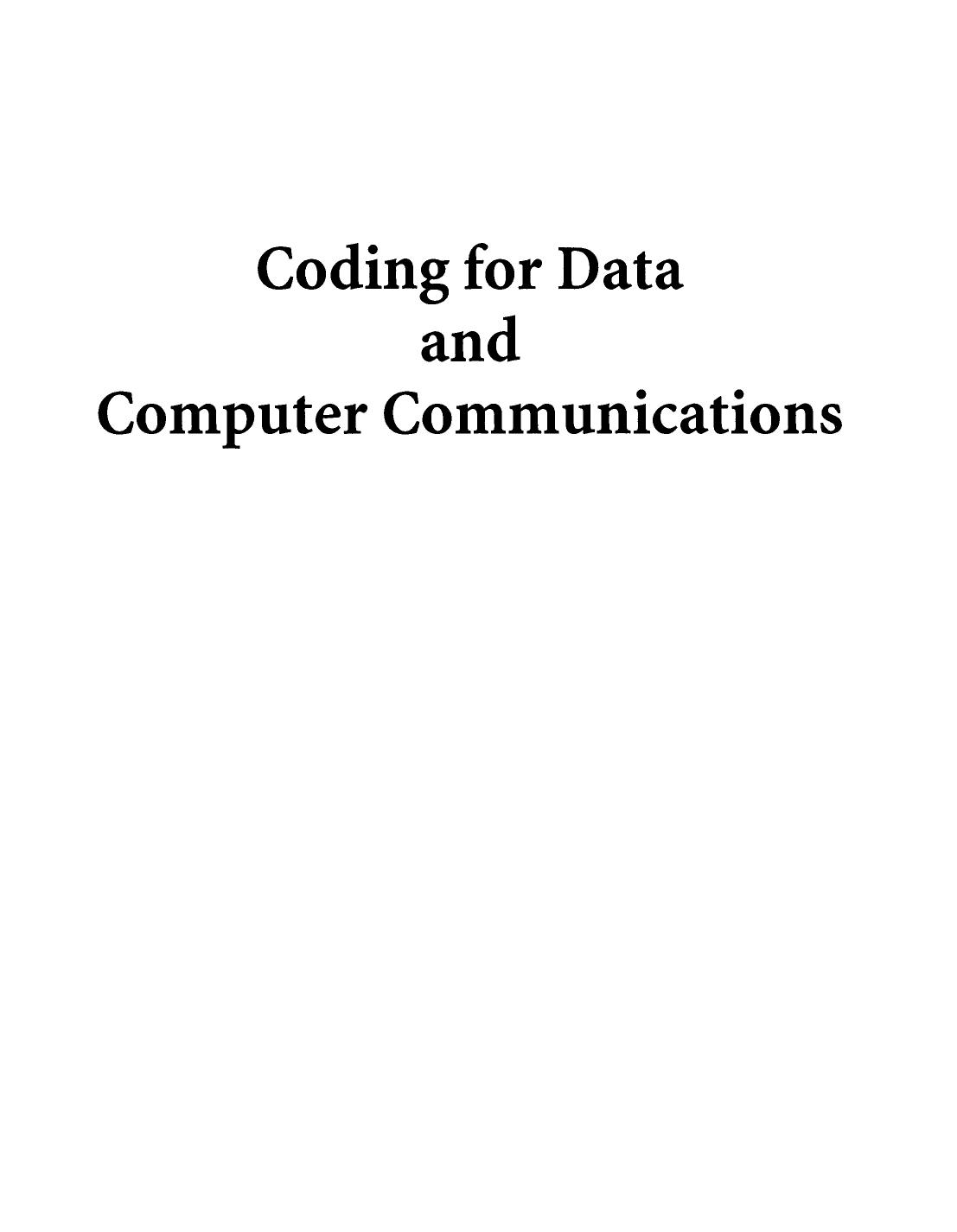 Coding for Data and Computer Communications by Professor David Salomon (auth.)
