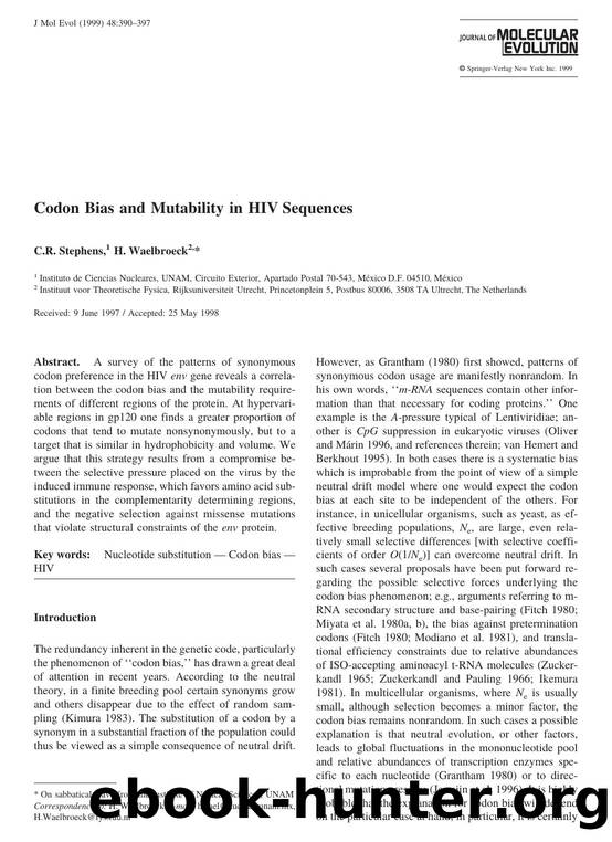 Codon Bias and Mutability in HIV Sequences by Stephens C. et al
