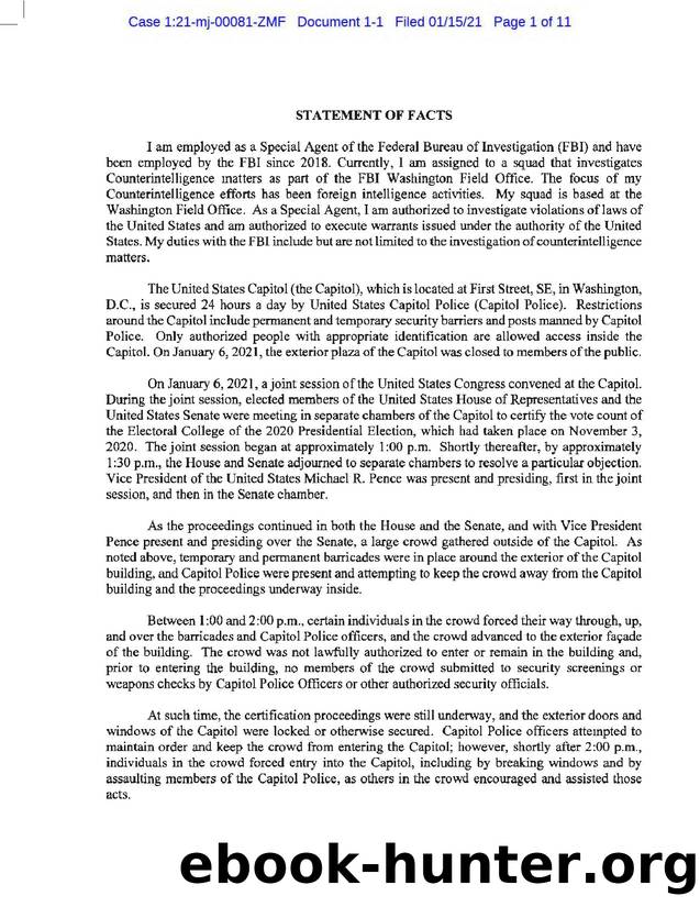 Cody Connel and Daniel Adams  Amended statement of Facts by USAO/FBI