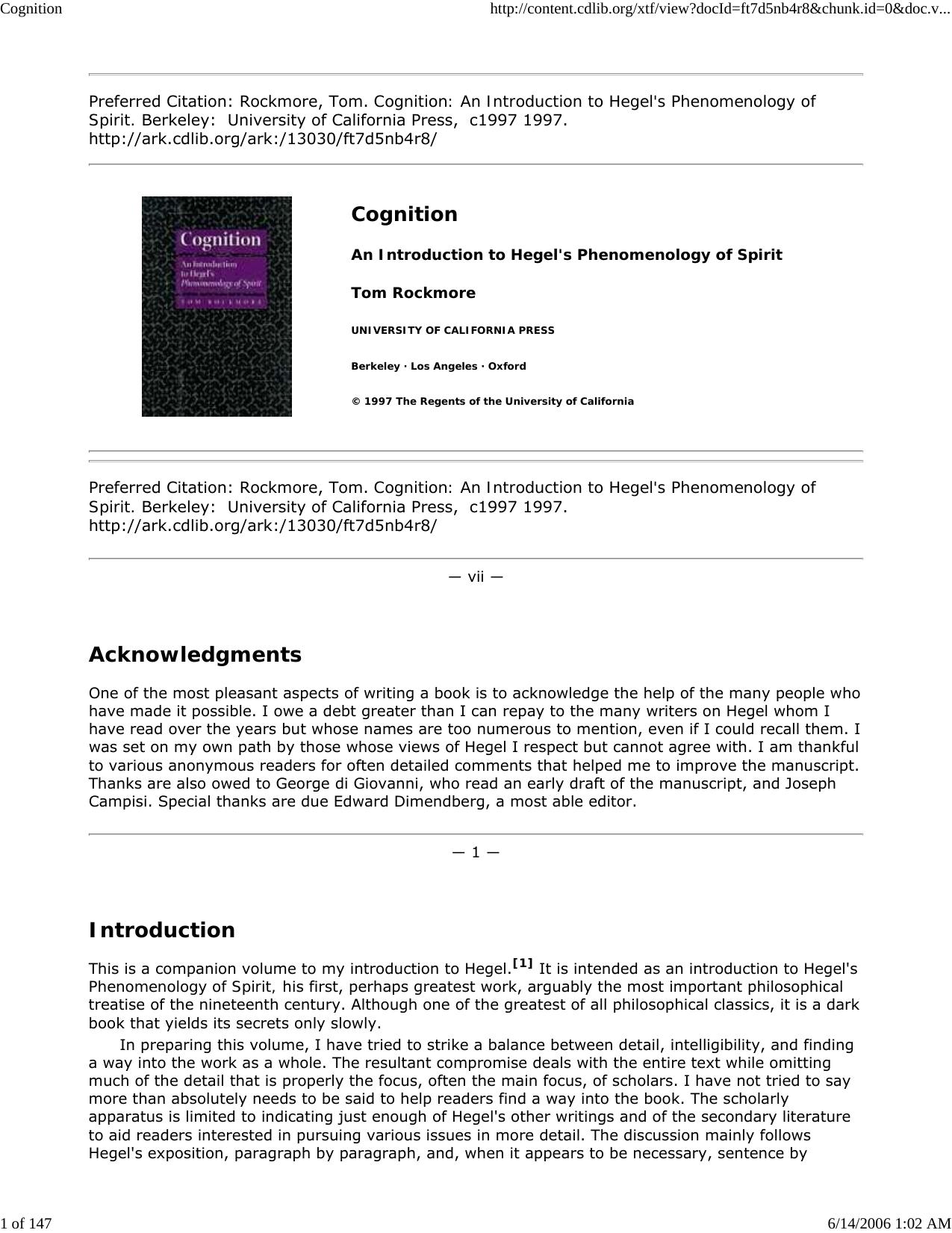 Cognition by Master Clark