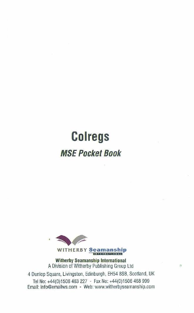 ColRegs Pocket Guide By Whiterby by Unknown