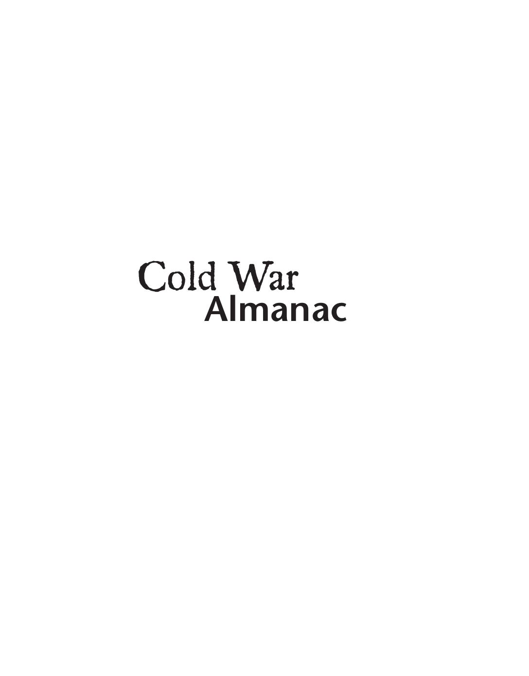 Cold War Reference Library Vol 1 Almanac by Unknown