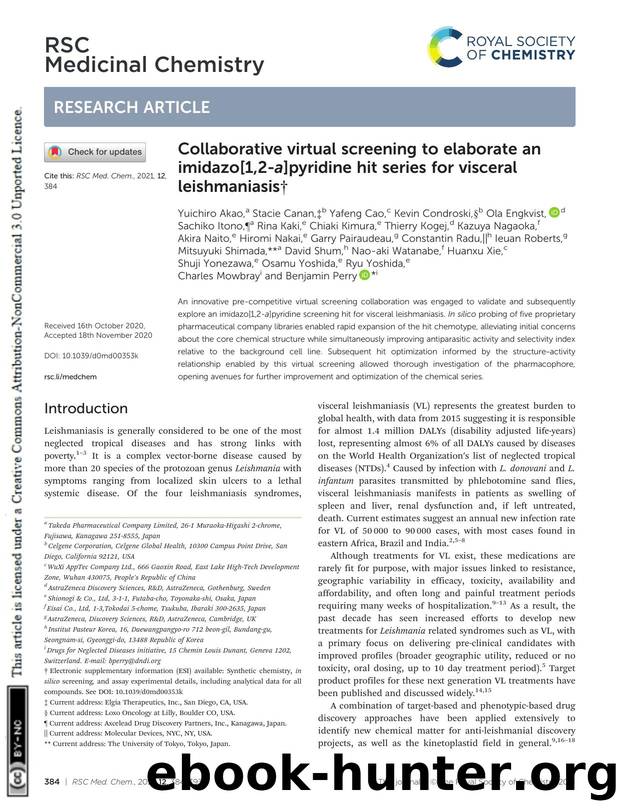 Collaborative virtual screening to elaborate an imidazo[1,2-a]pyridine hit series for visceral leishmaniasis by unknow