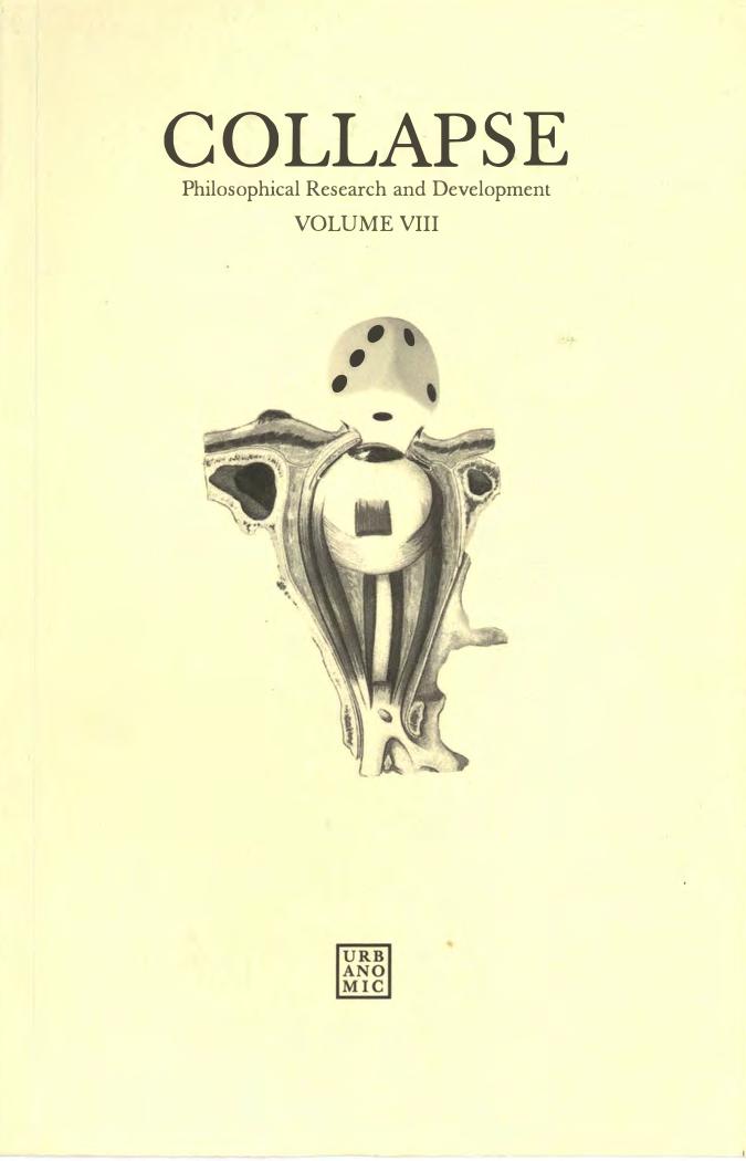 Collapse: Philosophical Research and Development Volume VIII: Casino Real by Robin Mackay Robin James Mackay