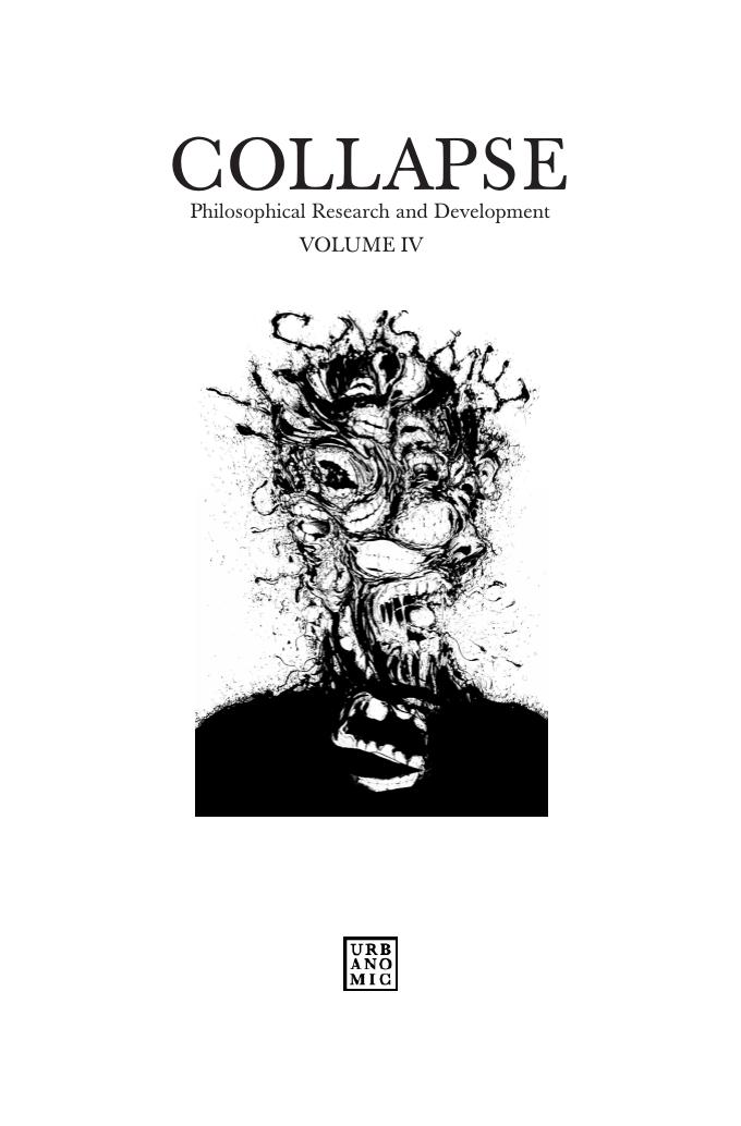 Collapse: Philosophical Research and Development. Concept Horror by Robin Mackay (editor)