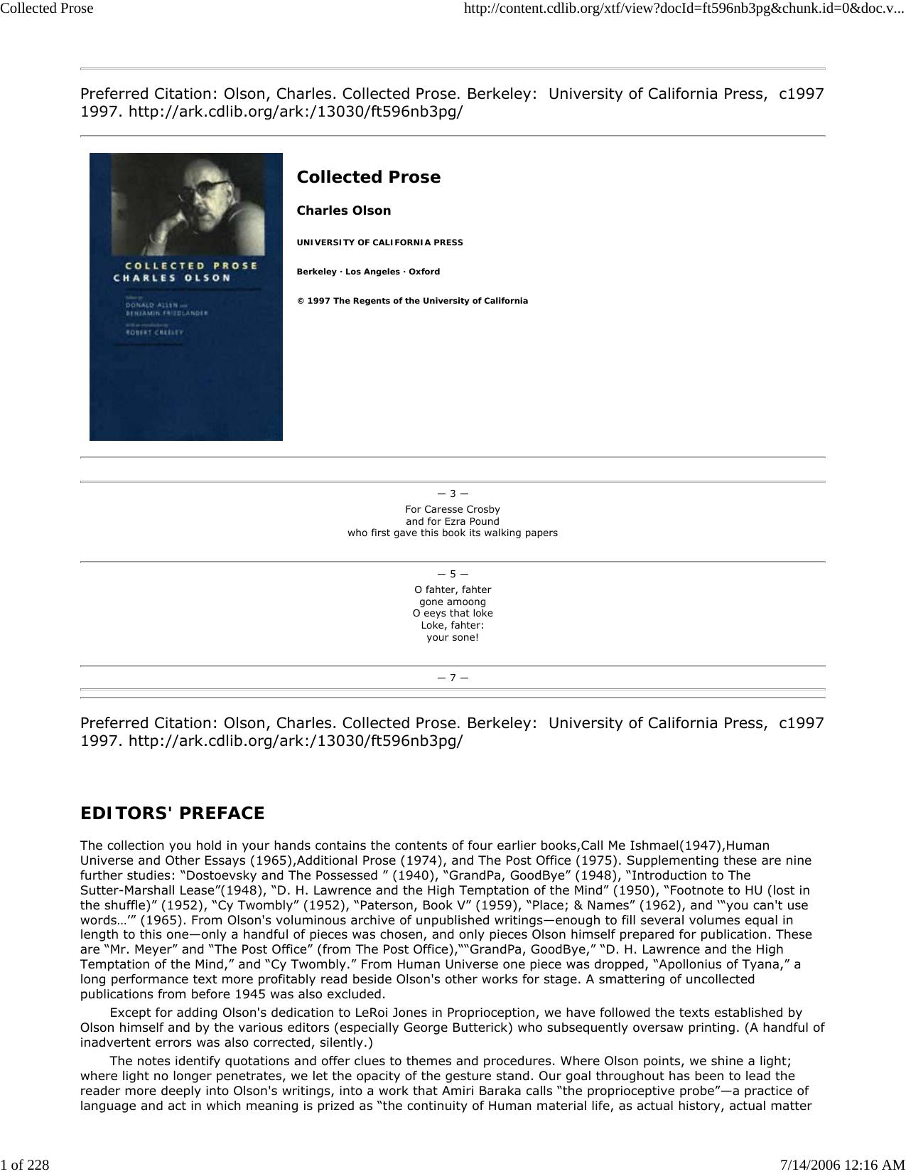 Collected Prose by Master Clark