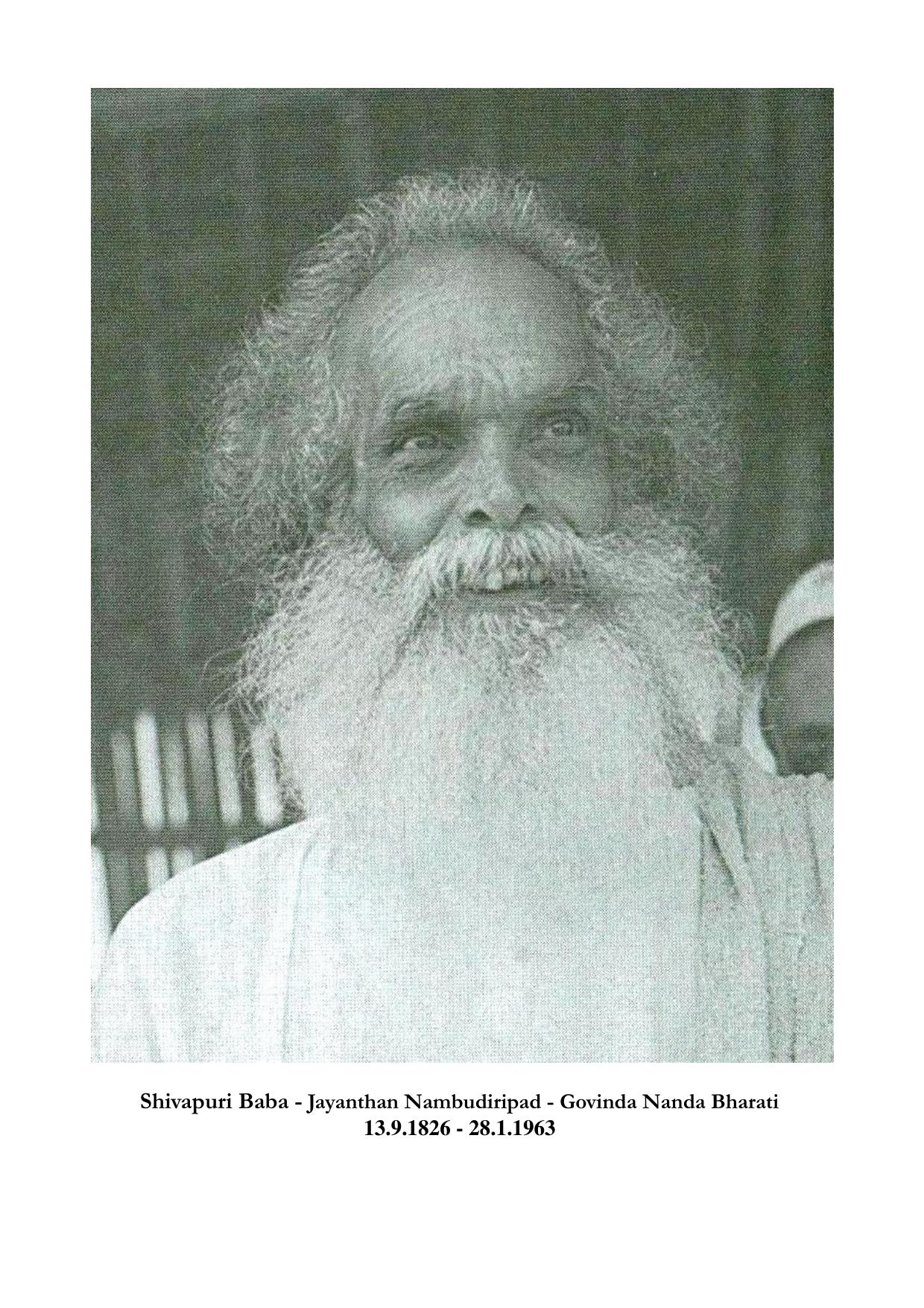 Collection of Sayings of the Shivapuri Baba by Shivapuri Baba Jayanthan Nambudiripad Govinda Nanda Bharati