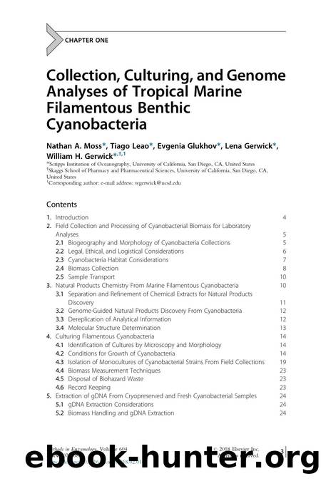 Collection, Culturing, and Genome Analyses of Tropical Marine Filamentous Benthic Cyanobacteria by Nathan A. Moss & Tiago Leao & Evgenia Glukhov & Lena Gerwick & William H. Gerwick