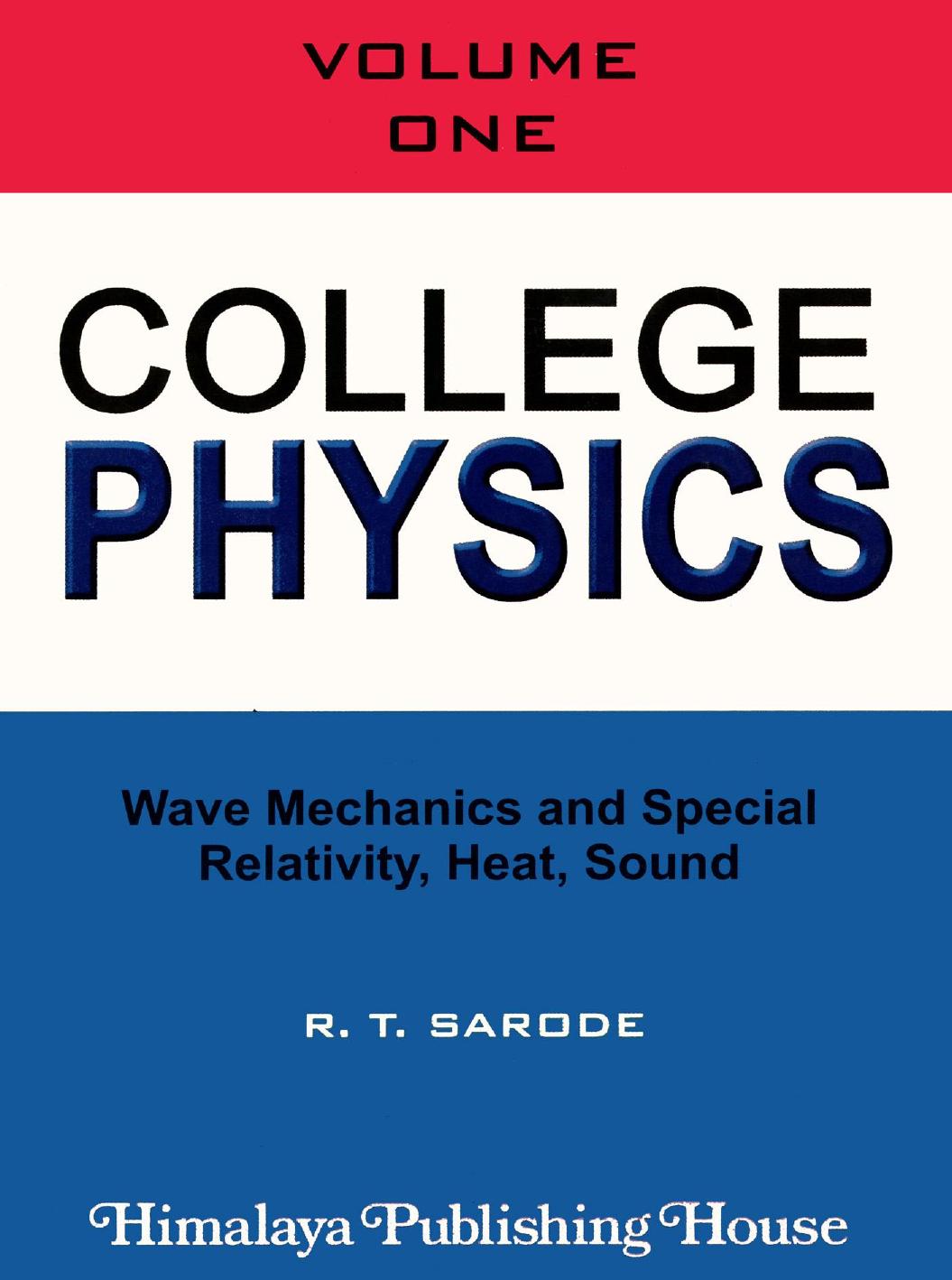 College Physics, 1 by Sarode R. T
