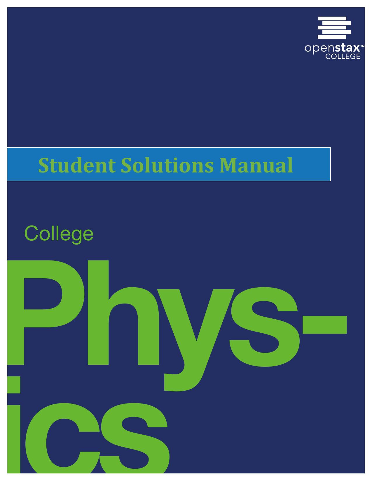 College Physics. Student Solutions Manual by Unknow