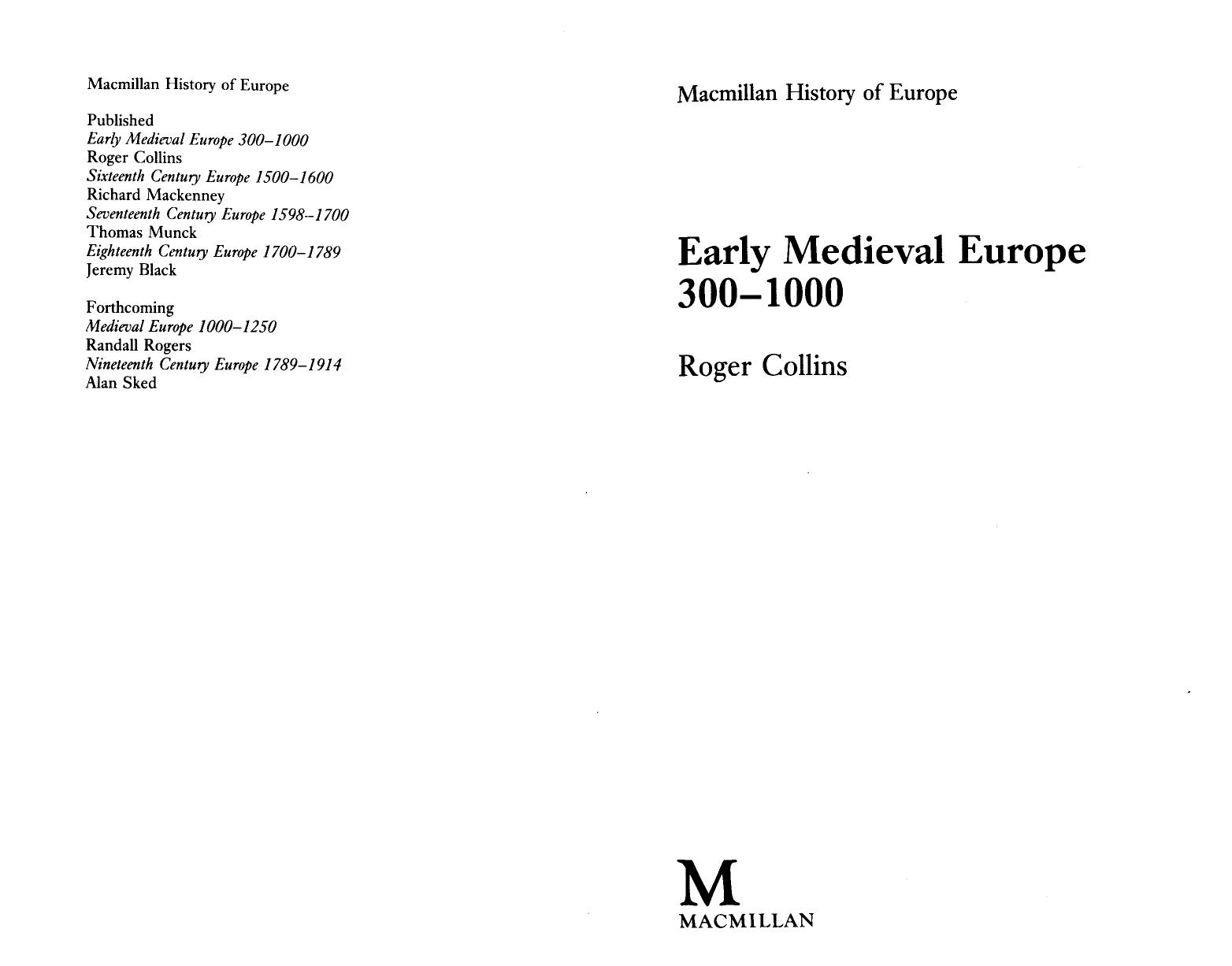 Collins by Early Medieval Europe 300-1000