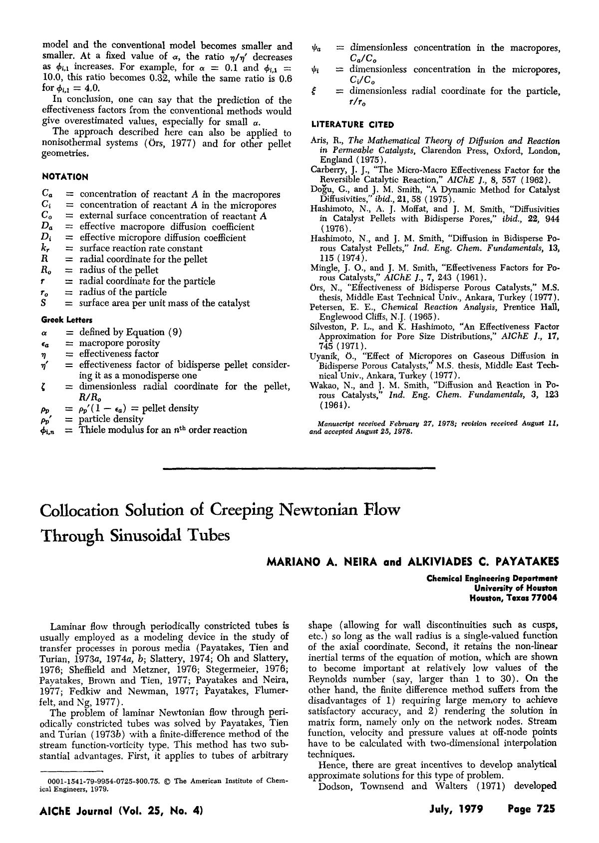 Collocation solution of creeping Newtonian flow through sinusoidal tubes by Unknown