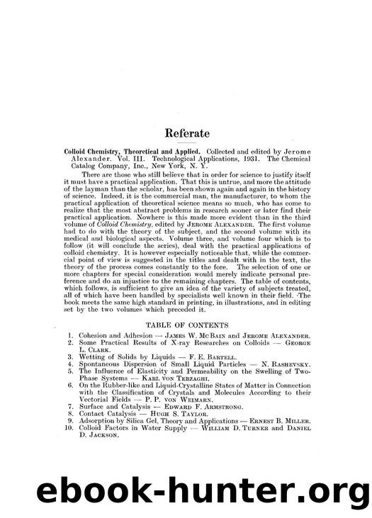 Colloid chemistry, theoretical and applied by Unknown