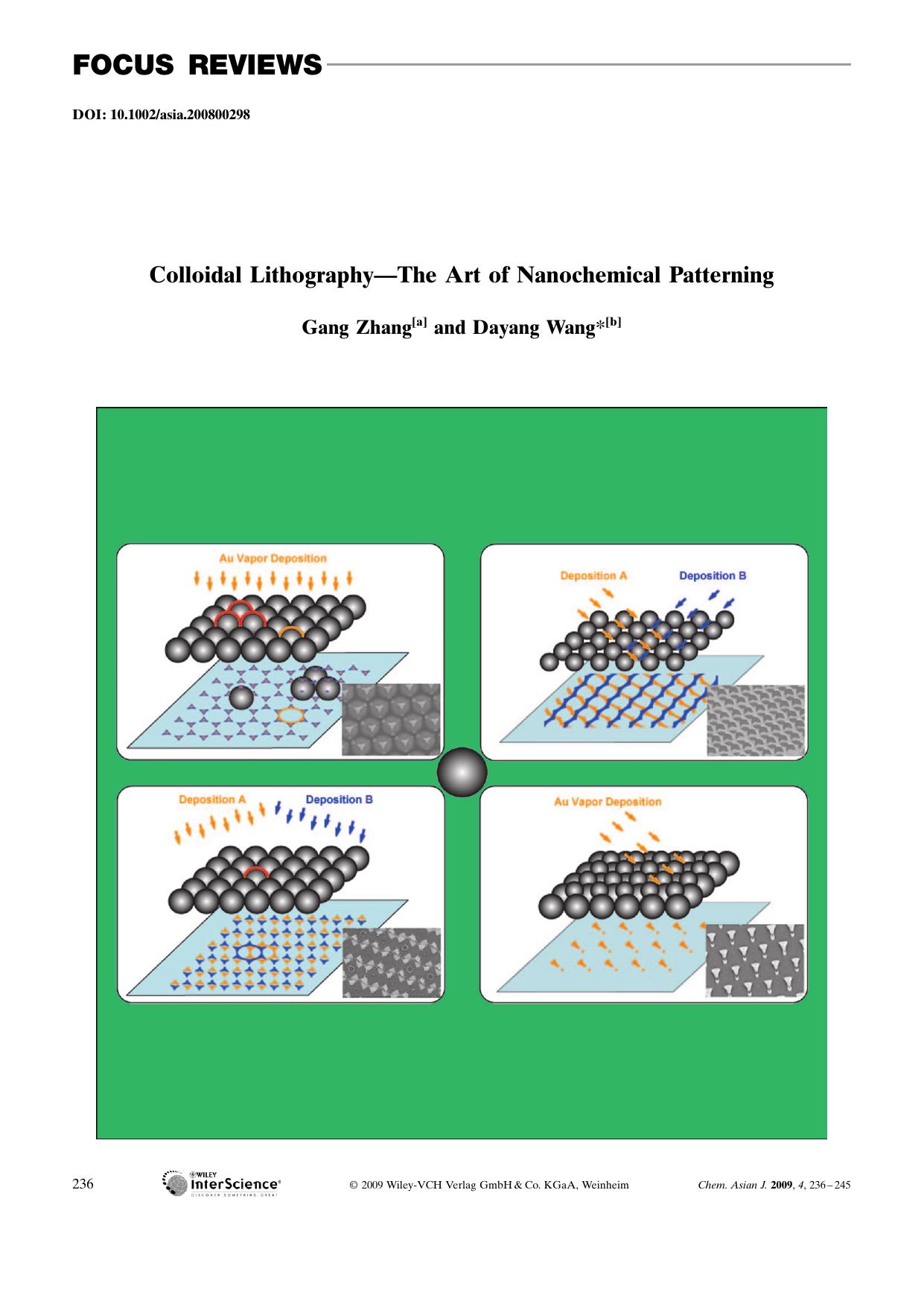 Colloidal Lithography-The Art of Nanochemical Patterning by Unknown