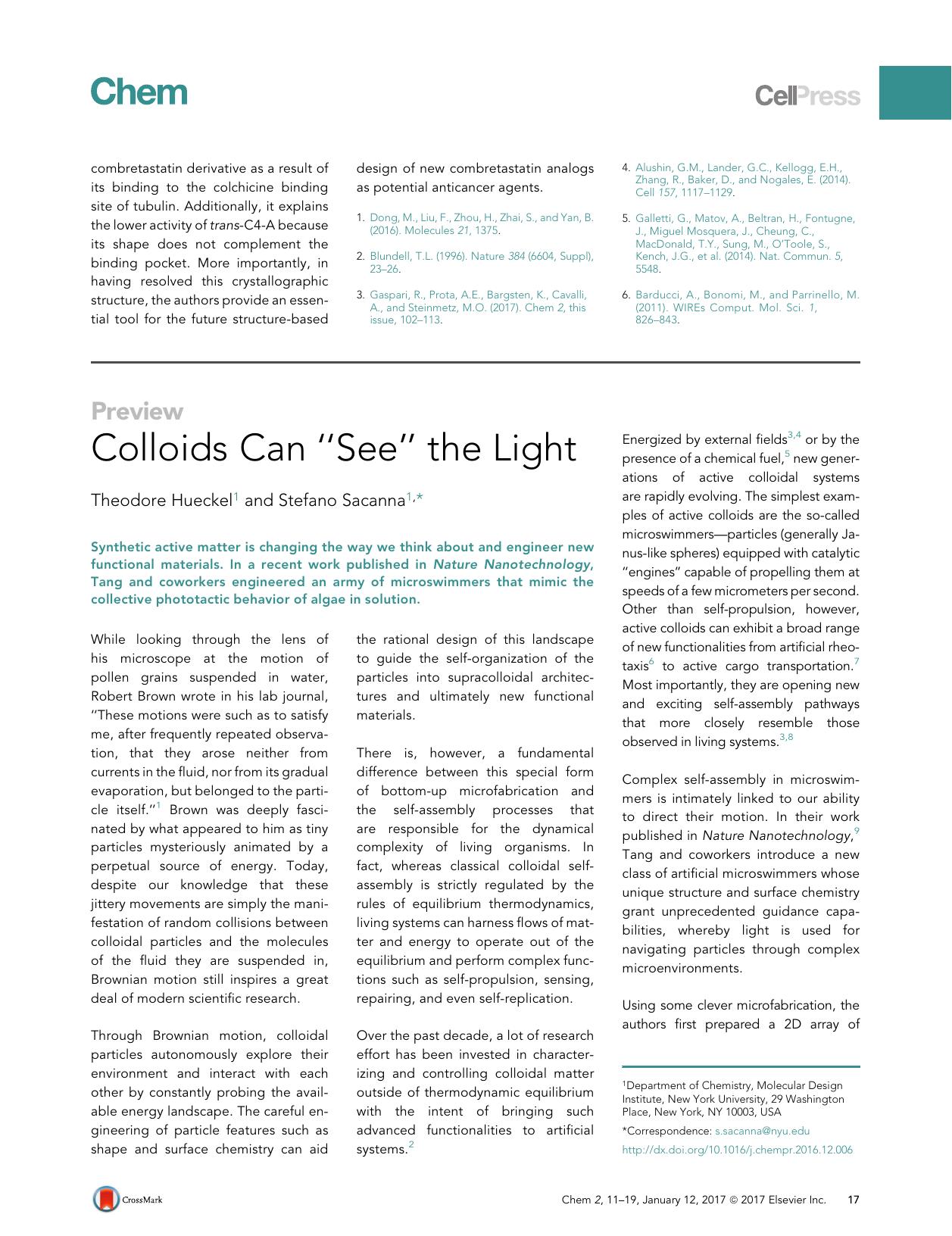 Colloids Can ``See'' the Light by Theodore Hueckel & Stefano Sacanna