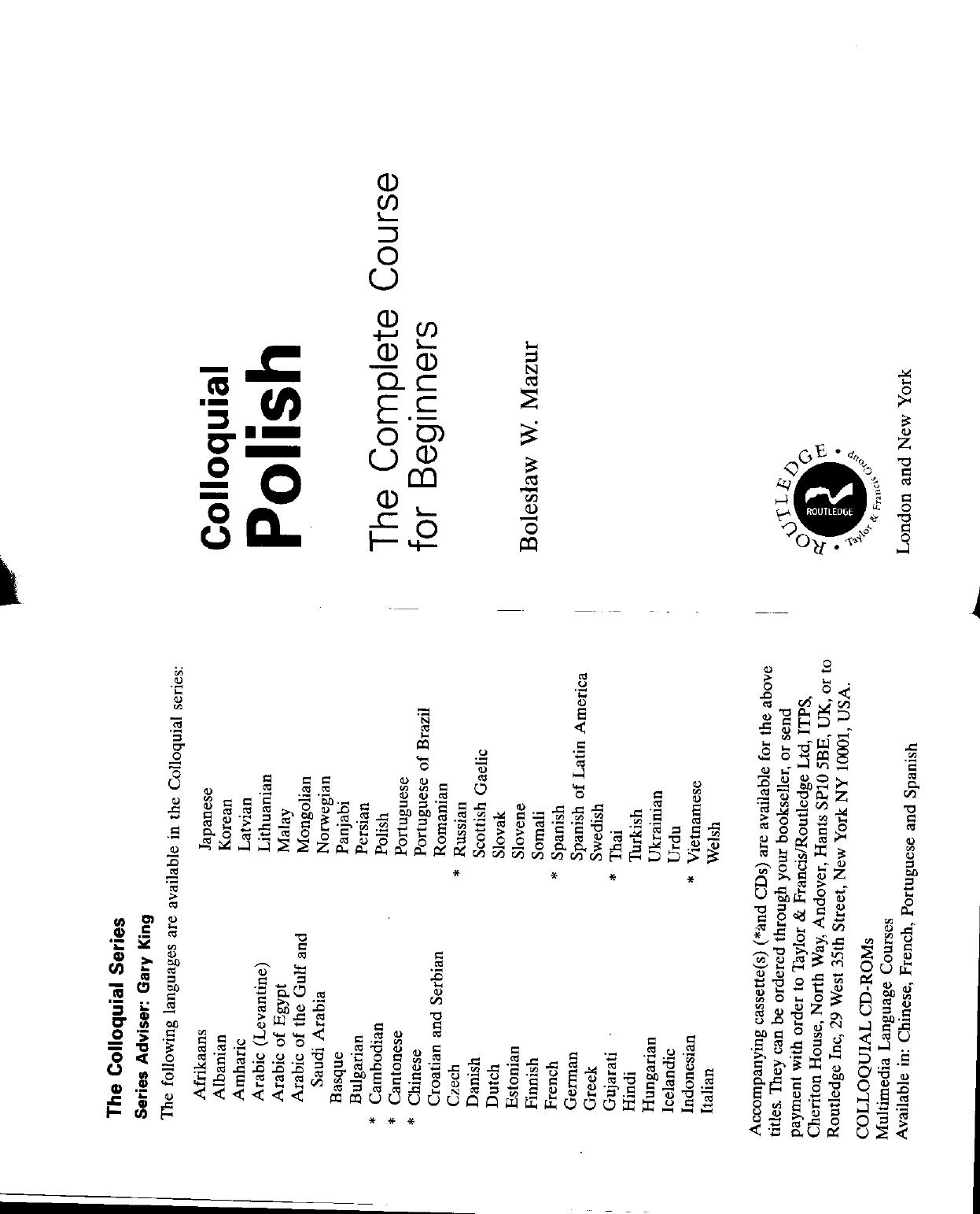 Colloquial Polish: The Complete Course for Beginners by Boleslaw W. Mazur