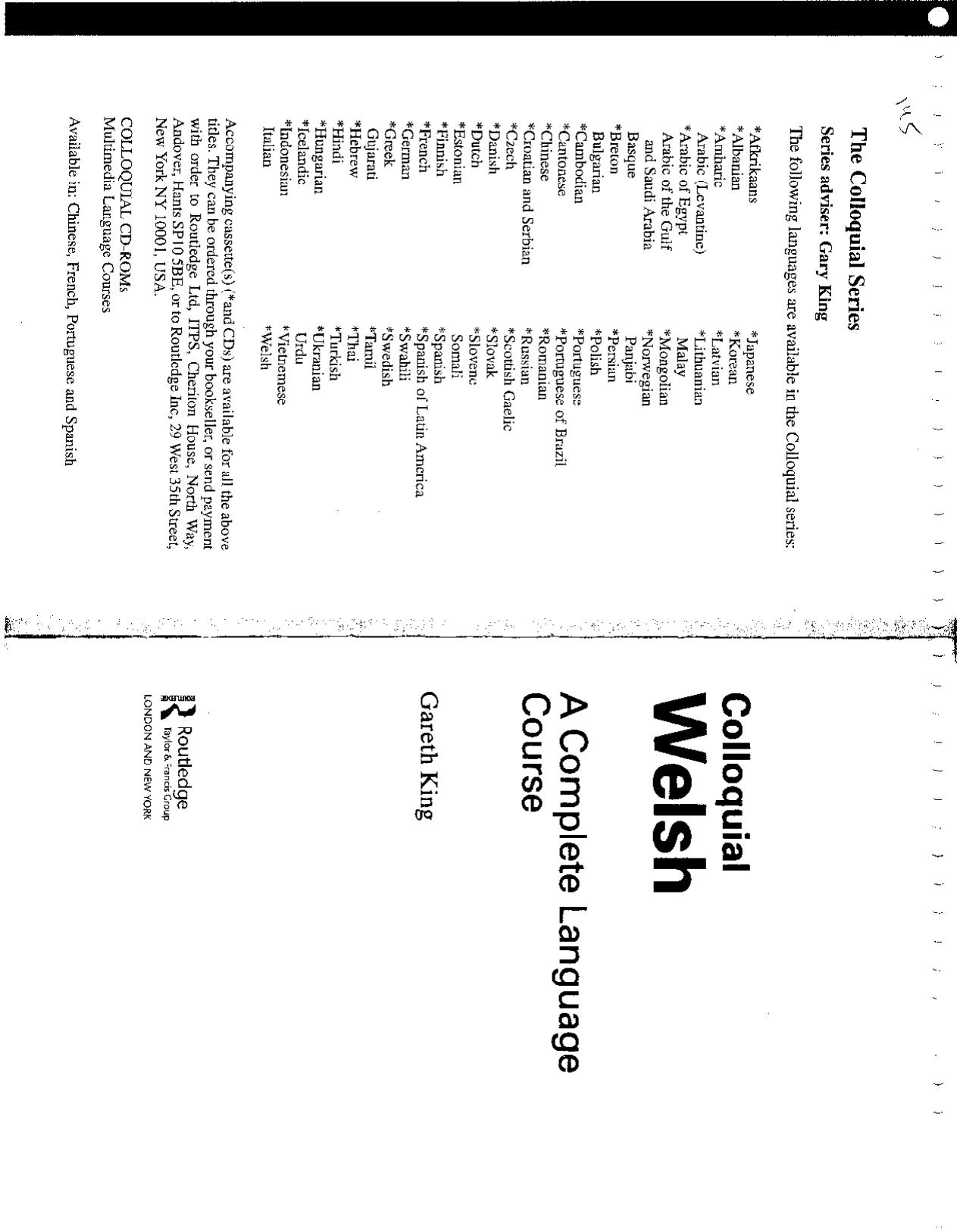 Colloquial Welsh: The Complete Course for Beginners by Gareth King