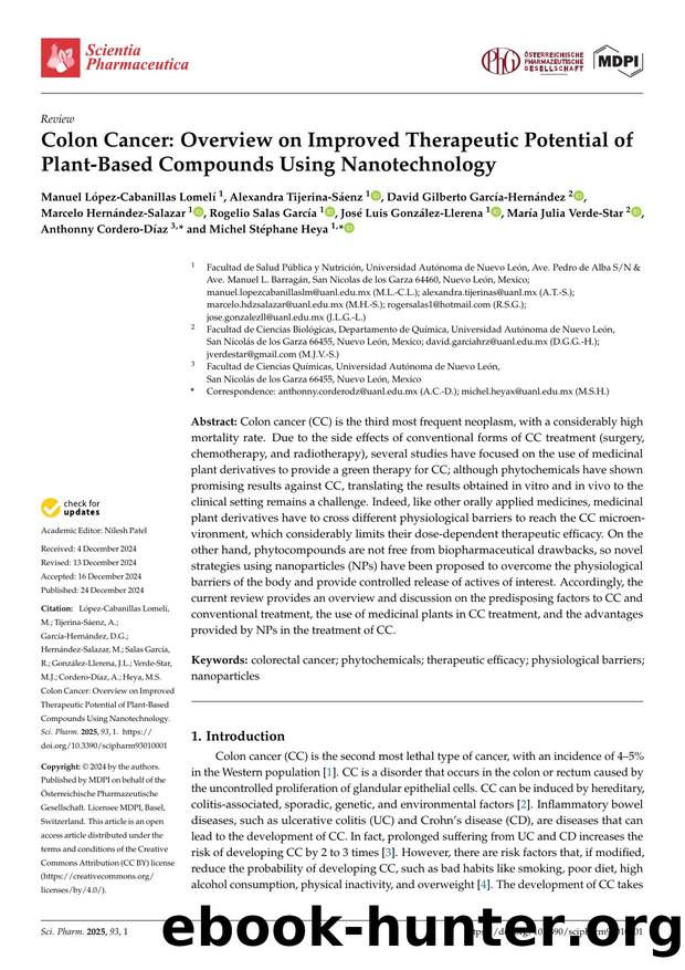 Colon Cancer: Overview on Improved Therapeutic Potential of Plant-Based Compounds Using Nanotechnology by unknow