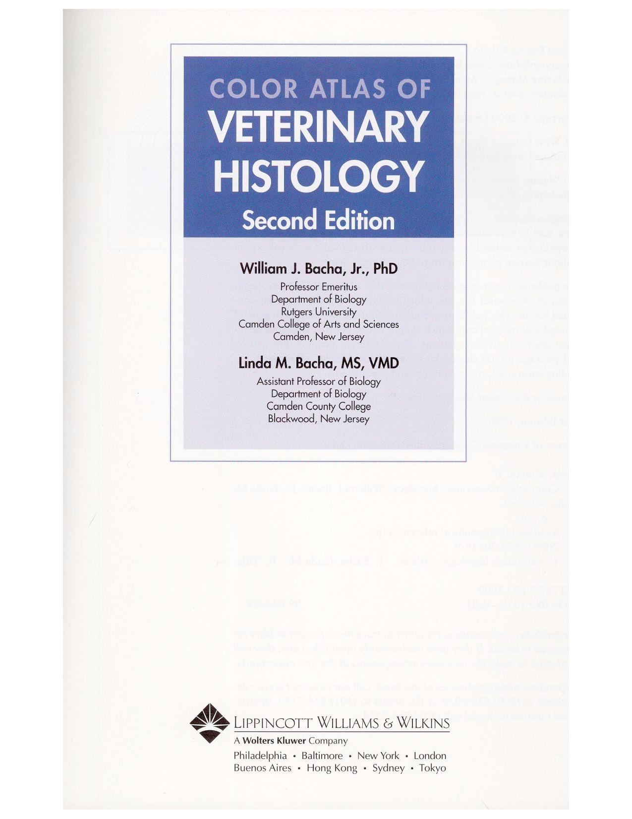 Color Atlas of Veterinary Histology - Second Edition by Carla Cecilia Liezer