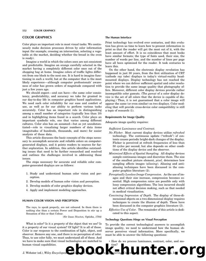 Color Graphics". In: Wiley Encyclopedia of Electrical and Electronics Engineering by Unknown