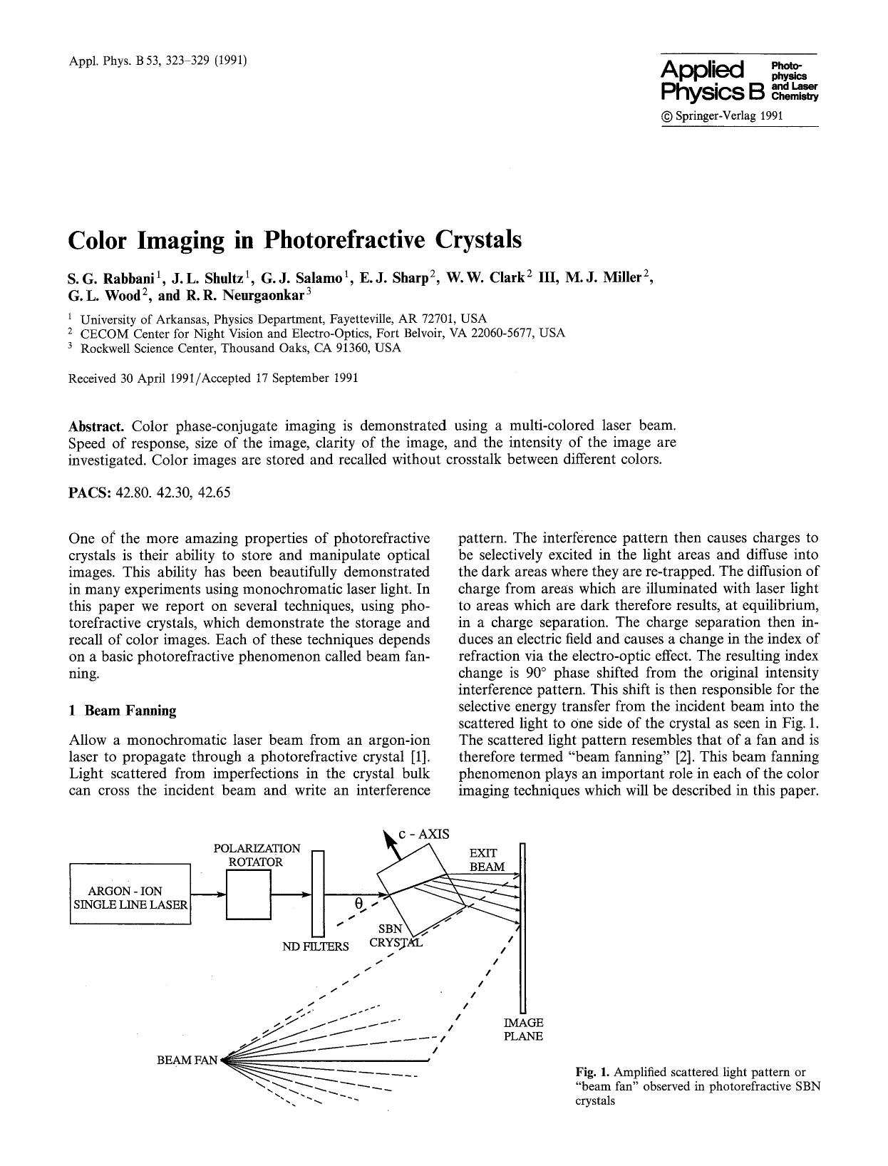 Color imaging in photorefractive crystals by Unknown