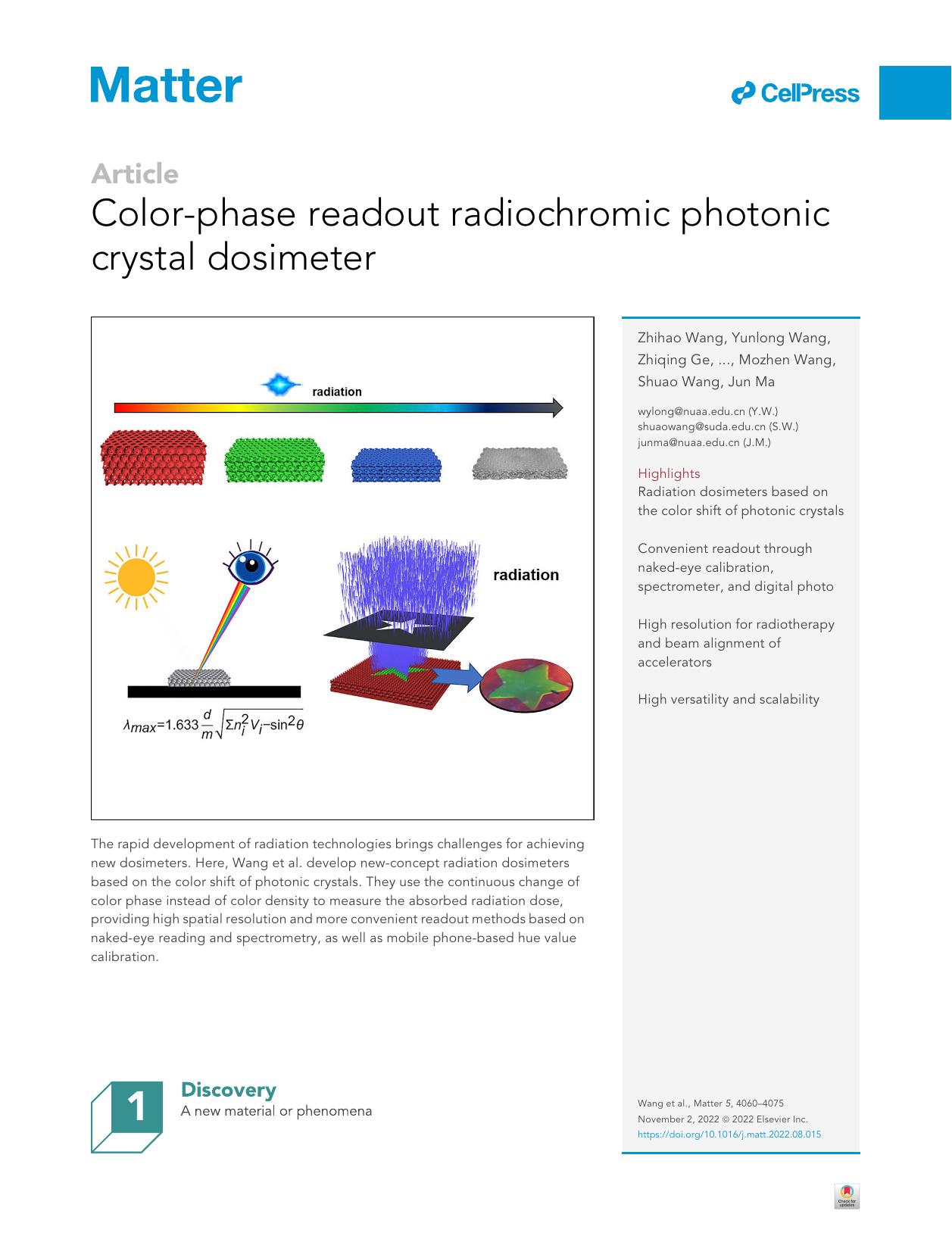 Color-phase readout radiochromic photonic crystal dosimeter by unknow