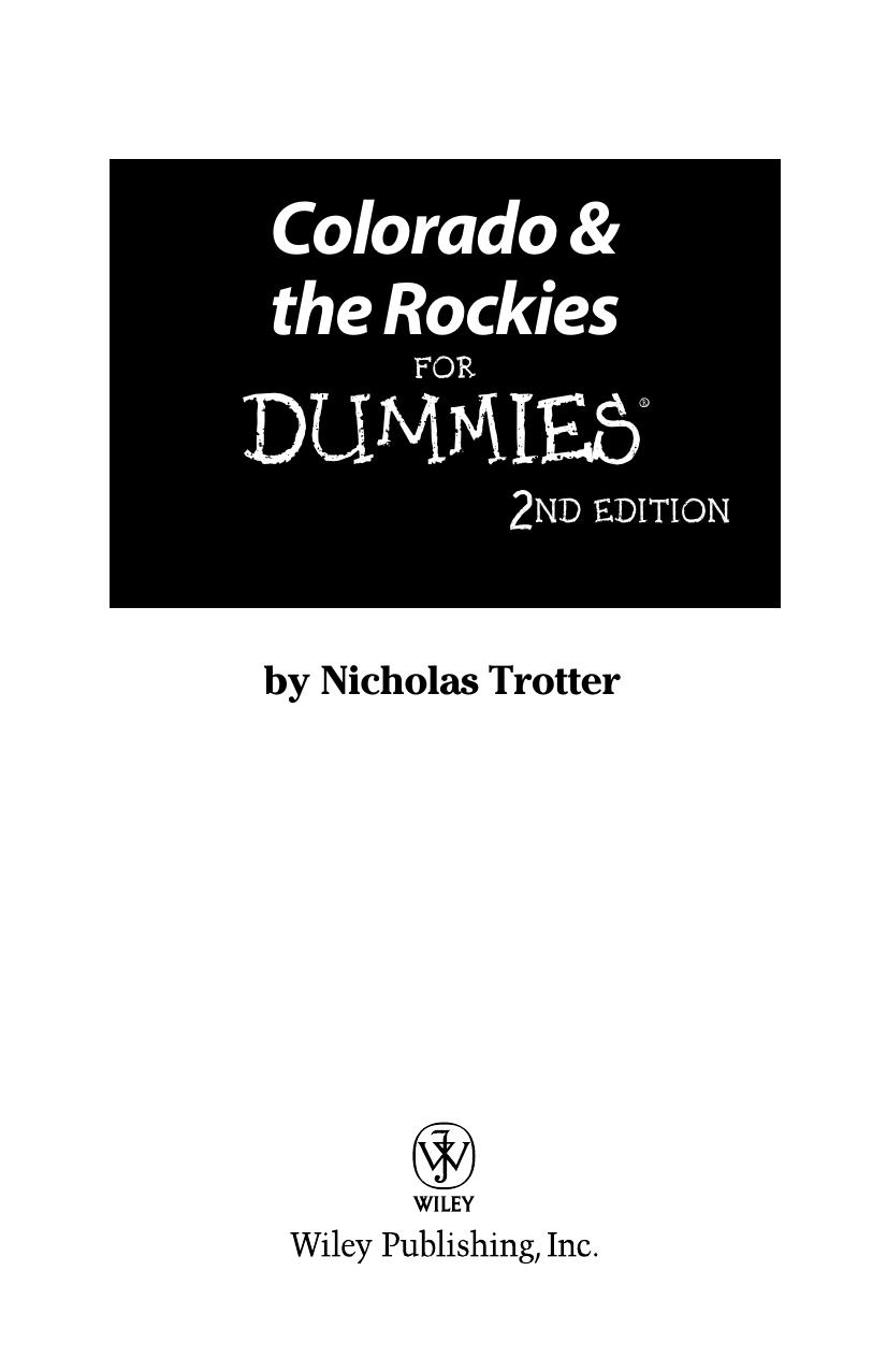 Colorado & the Rockies for DUMmIES 2nd by Unknown