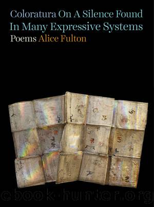 Coloratura On a Silence Found In Many Expressive Systems by Alice Fulton
