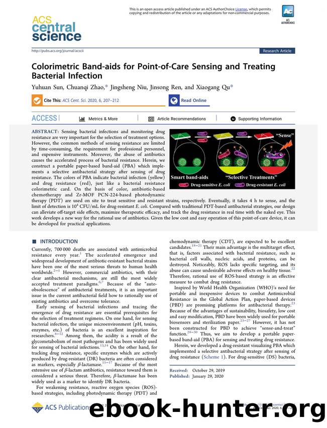 Colorimetric Band-aids for Point-of-Care Sensing and Treating Bacterial Infection by unknow