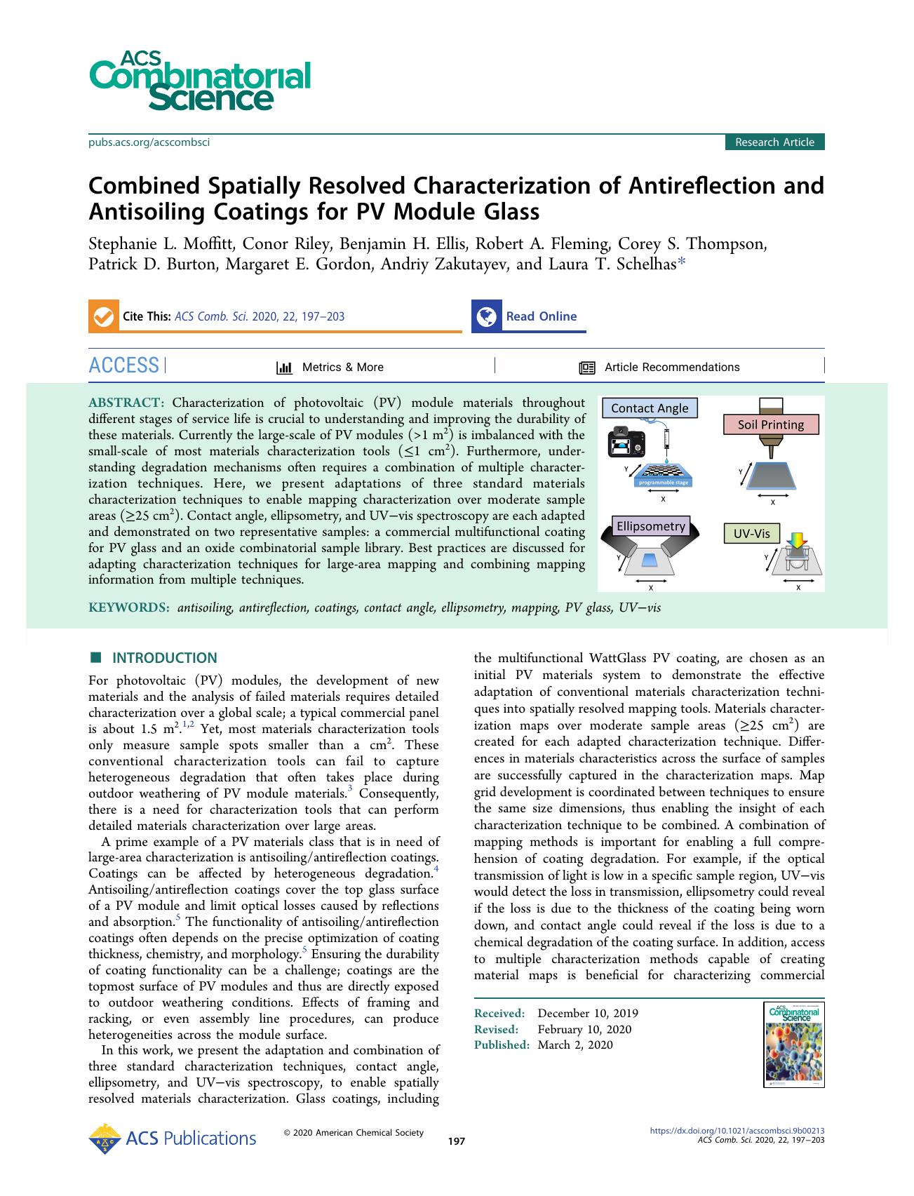 Combined Spatially Resolved Characterization of Antireflection and Antisoiling Coatings for PV Module Glass by unknow