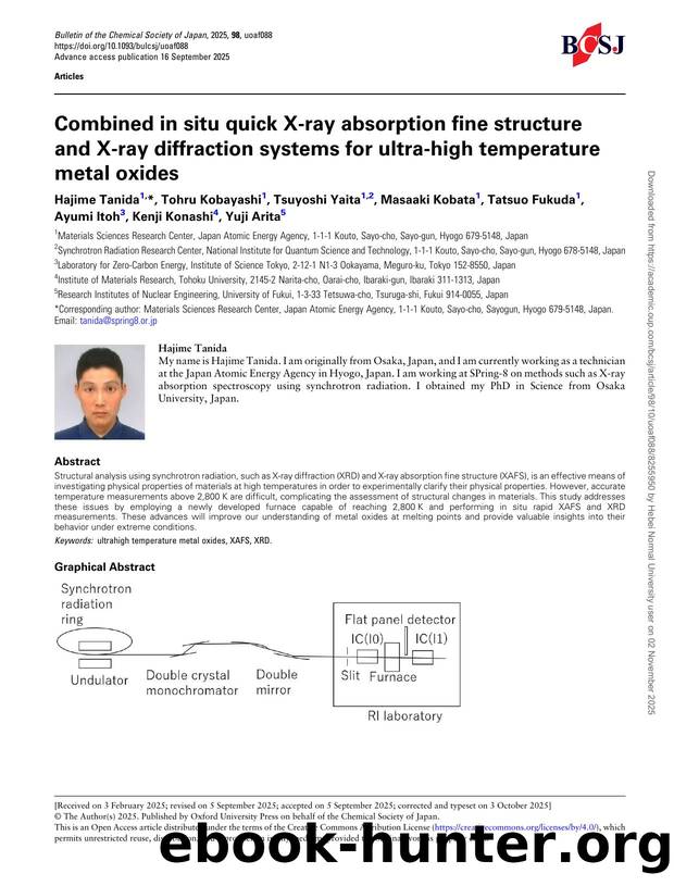 Combined in situ quick X-ray absorption fine structure and X-ray diffraction systems for ultra-high temperature metal oxides by unknow