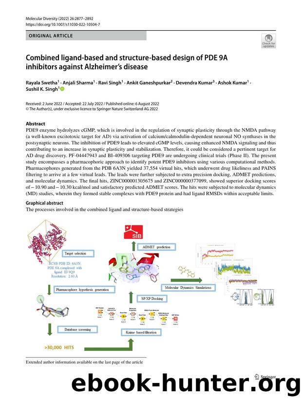 Combined ligand-based and structure-based design of PDE 9A inhibitors against Alzheimerâs disease by unknow