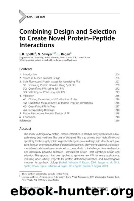 Combining Design and Selection to Create Novel Protein-Peptide Interactions by E.B. Speltz & N. Sawyer & L. Regan