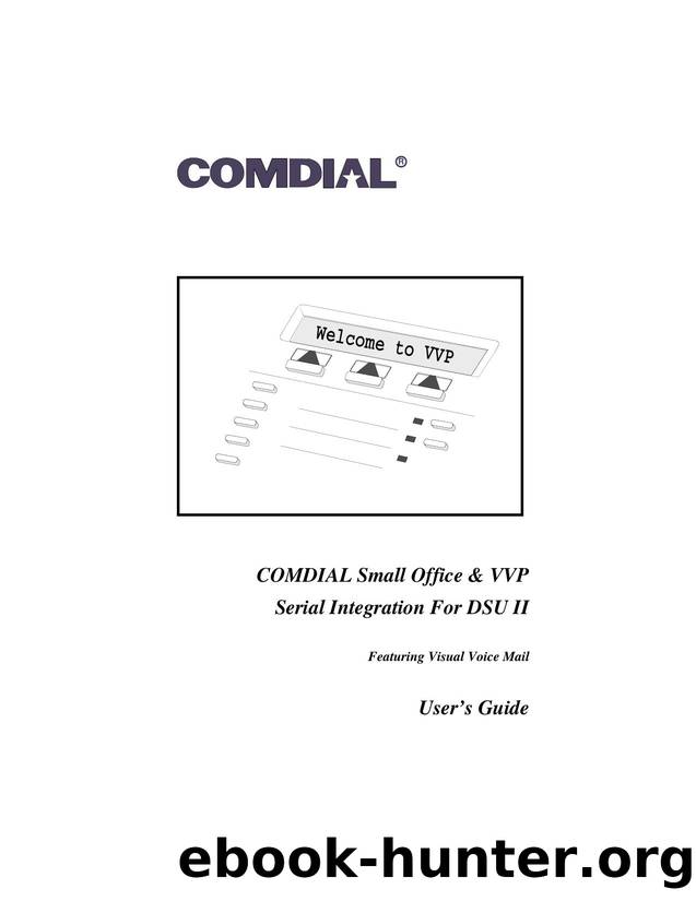 Comdiall Small Office-VVP for DSU II User Guide by Unknown