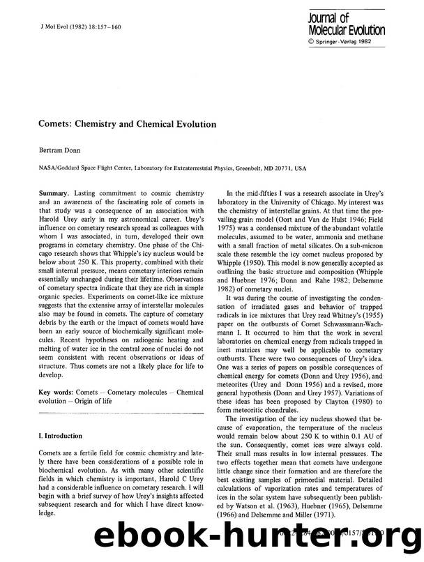 Comets: Chemistry and chemical evolution by Unknown