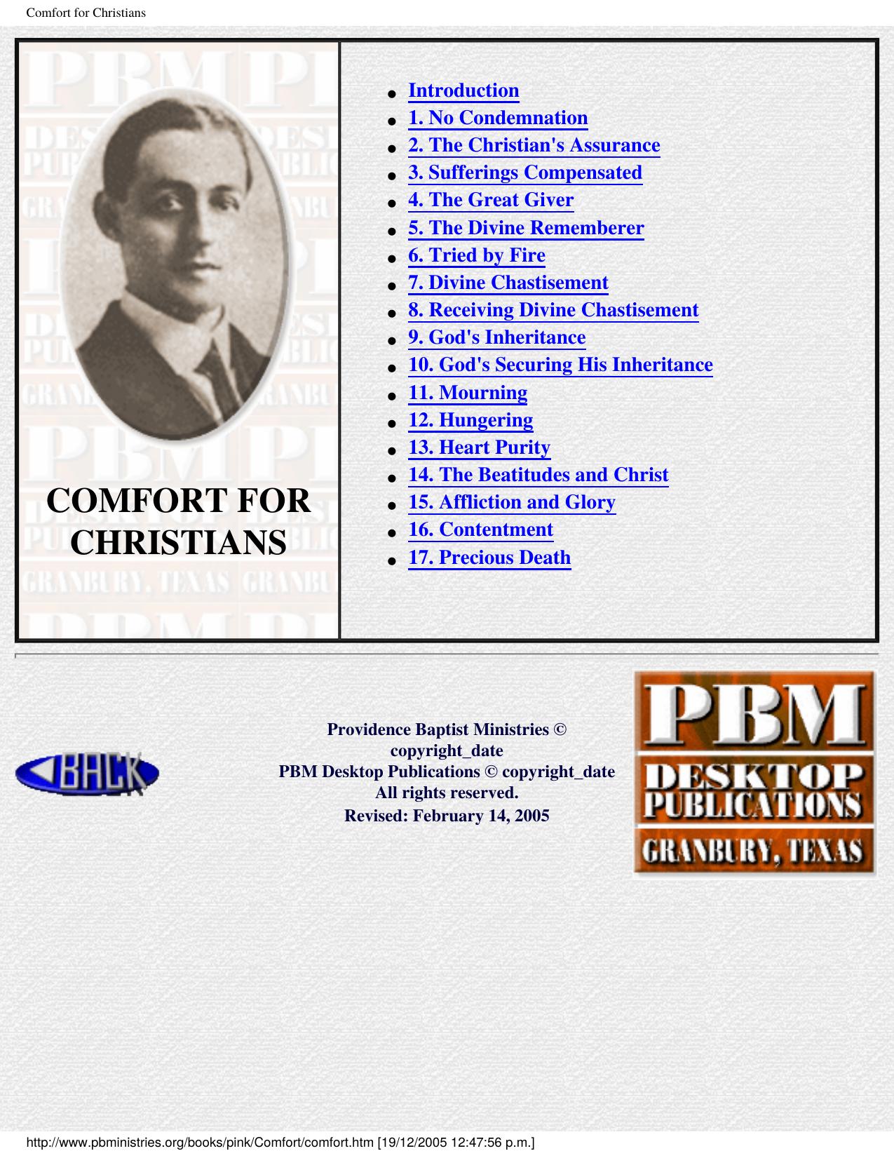 Comfort for Christians by Comfort For Christians