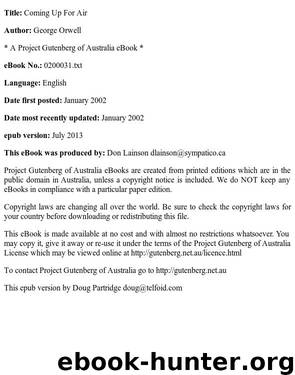 Coming Up For Air by George Orwell