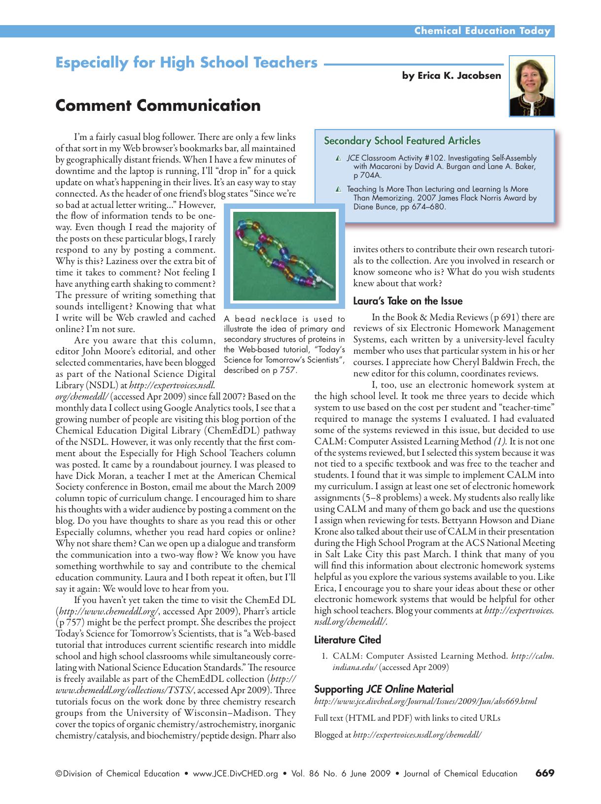 Comment Communication by Erica K. Jacobsen
