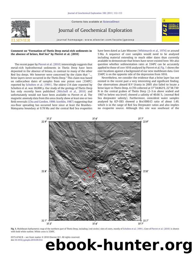 Comment on âFormation of Thetis Deep metal-rich sediments in the absence of brines, Red Seaâ by by Neil C. Mitchell & Mark Schmidt & Marco Ligi