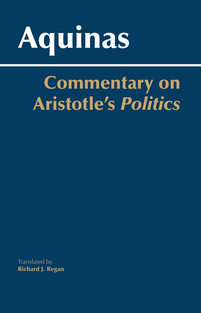 Commentary on Aristotle's Politics by Aquinas