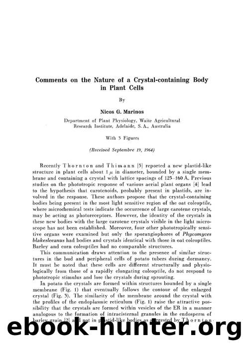 Comments on the nature of a crystal-containing body in plant cells by Unknown