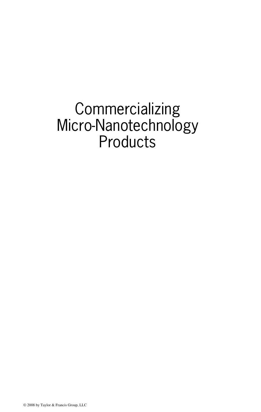 Commercializing Micro-Nanotechnology Products 0849383153 by Unknown