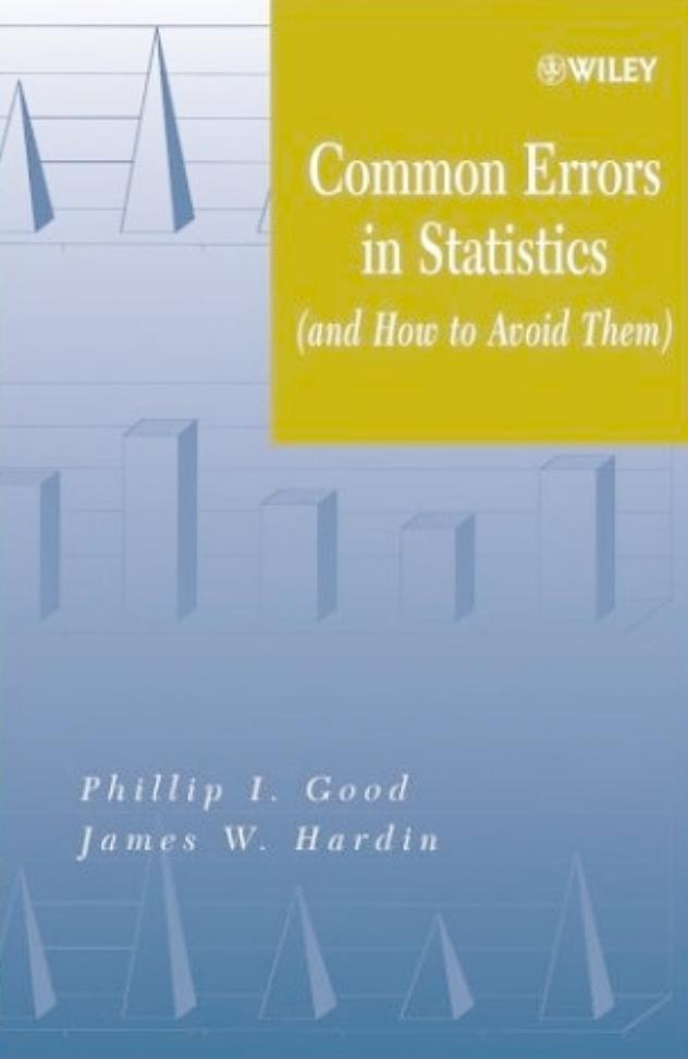 Common Errors in Statistics (& How to Avoid Them) by Phillip I. Good & James W. Hardin